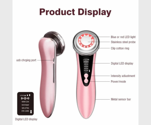 9 Pixie EMS Massager RF & EMS Anti-Aging Facial Massager – Deep Clean & Skin Tightening