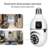 Dual-Lens Smart Bulb Security Camera – WiFi, Night Vision, Discreet Home Surveillance