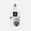 Dual-Lens Smart Bulb Security Camera – WiFi, Night Vision, Discreet Home Surveillance