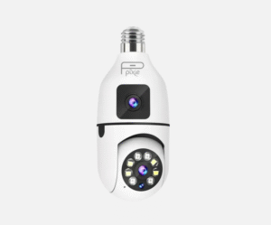 Dual-Lens Smart Bulb Security Camera – WiFi, Night Vision, Discreet Home Surveillance