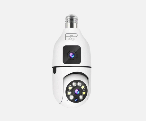 Dual-Lens Smart Bulb Security Camera – WiFi, Night Vision, Discreet Home Surveillance