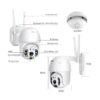 Outdoor Waterproof Camera 1080P IP66 PTZ WiFi IP Security Camera