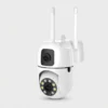 2K 4MP Dual Lens PTZ Indoor Wall Mount Security Camera with Night Vision and Motion Detection