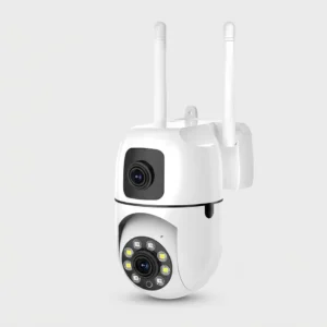 2K 4MP Dual Lens PTZ Indoor Wall Mount Security Camera with Night Vision and Motion Detection