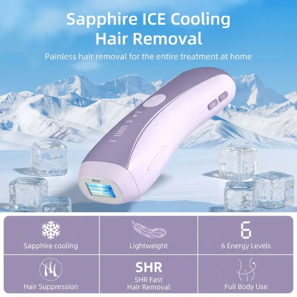 Sapphire lens cooling IPL vs ordinary aluminum IPL painless hair removal comparison
