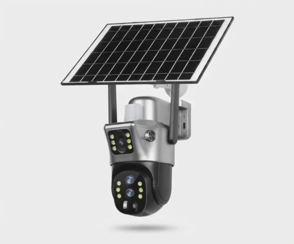 V380 Pro 4G solar camera with dual lens and IP66 waterproof body
